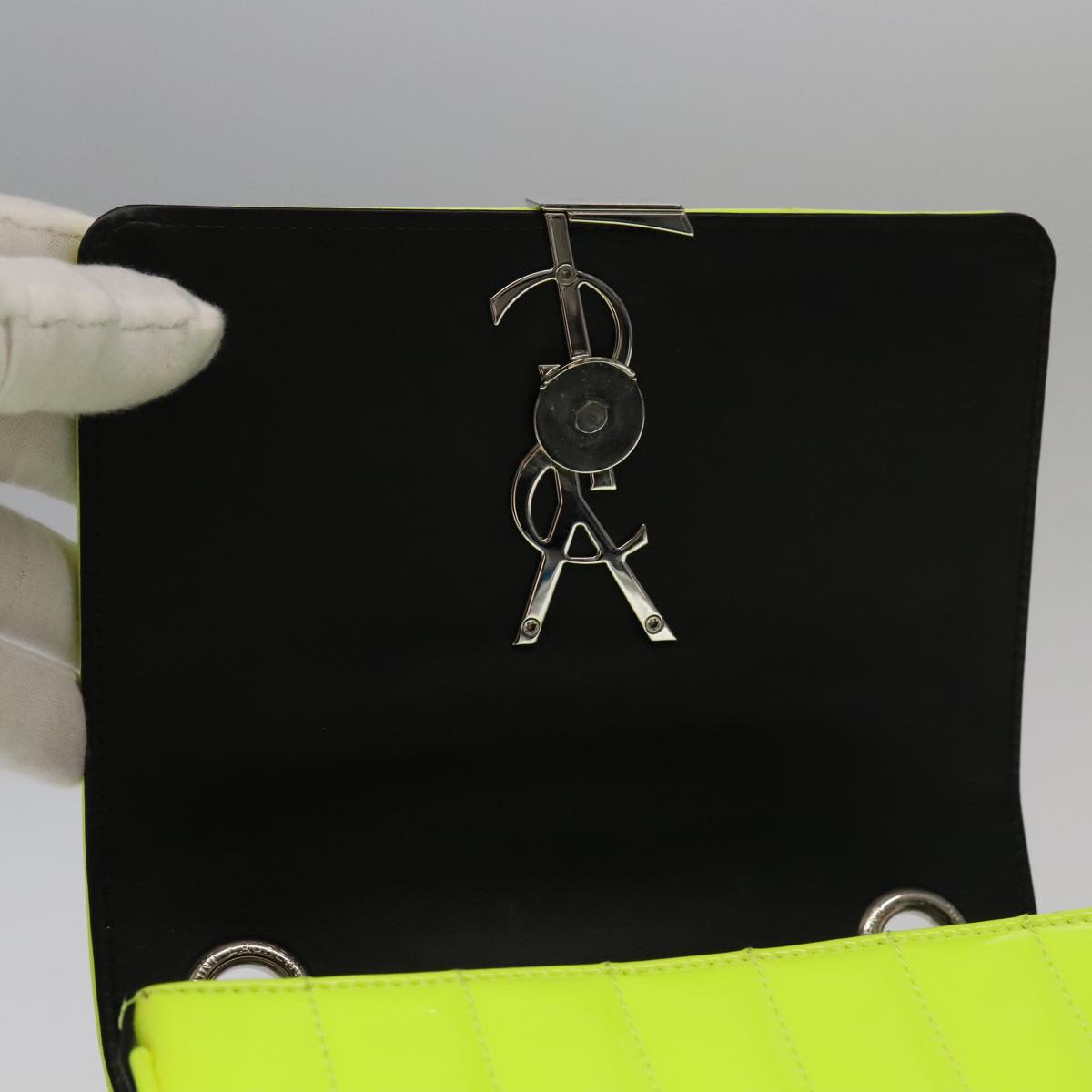 Saint Laurent Vicky Green Patent Leather Bag