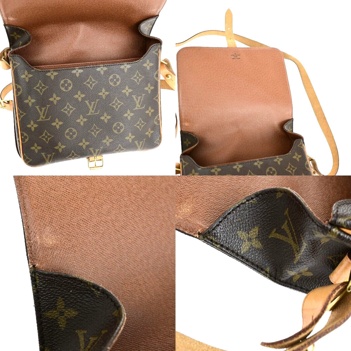Louis Vuitton Cartouchiere Brown Canvas Bag