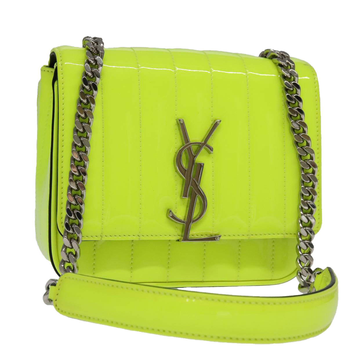 Saint Laurent Vicky Green Patent Leather Bag