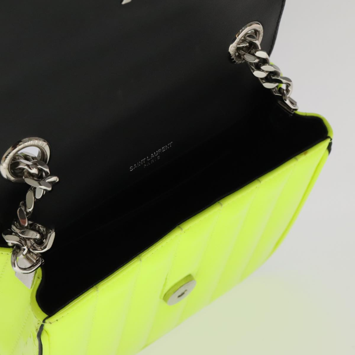 Saint Laurent Vicky Green Patent Leather Bag