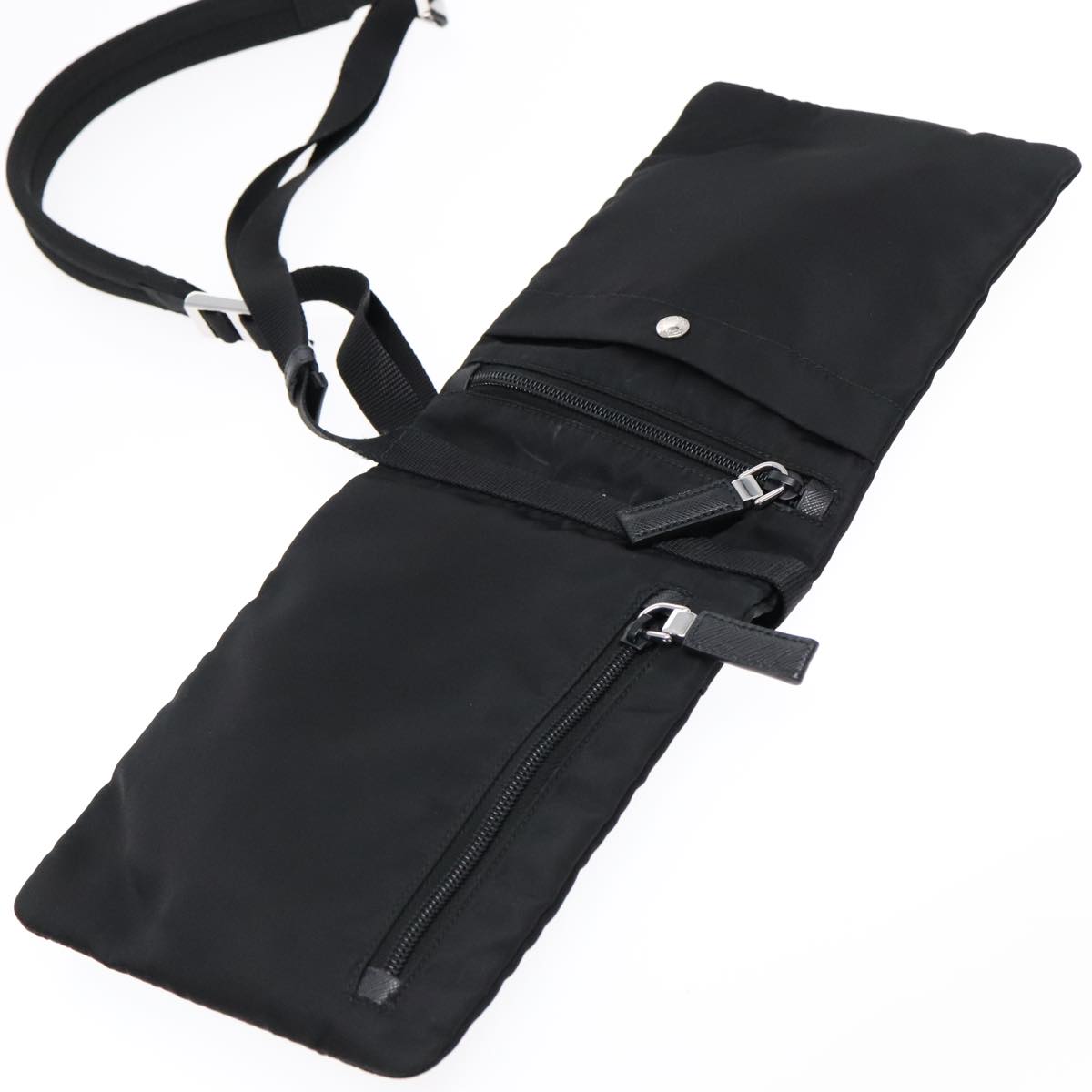 Prada Triangle Logo Black Synthetic Bag