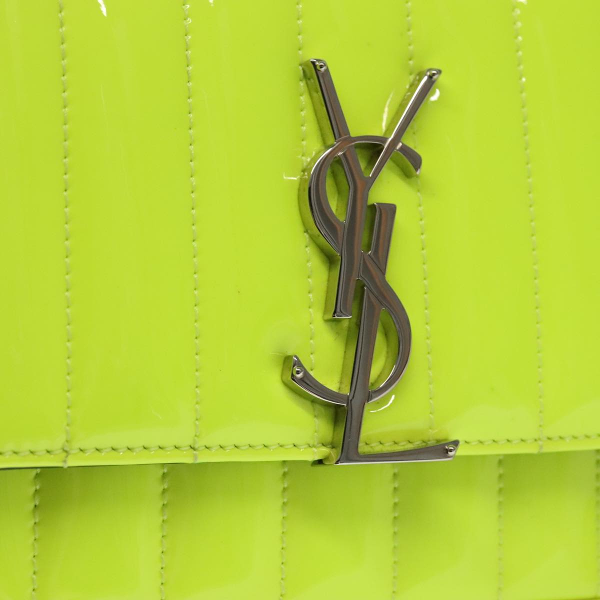 Saint Laurent Vicky Green Patent Leather Bag