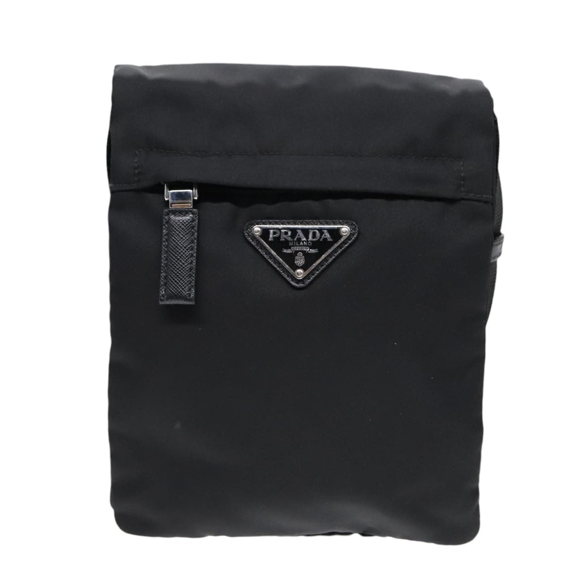 Prada Triangle Logo Black Synthetic Bag