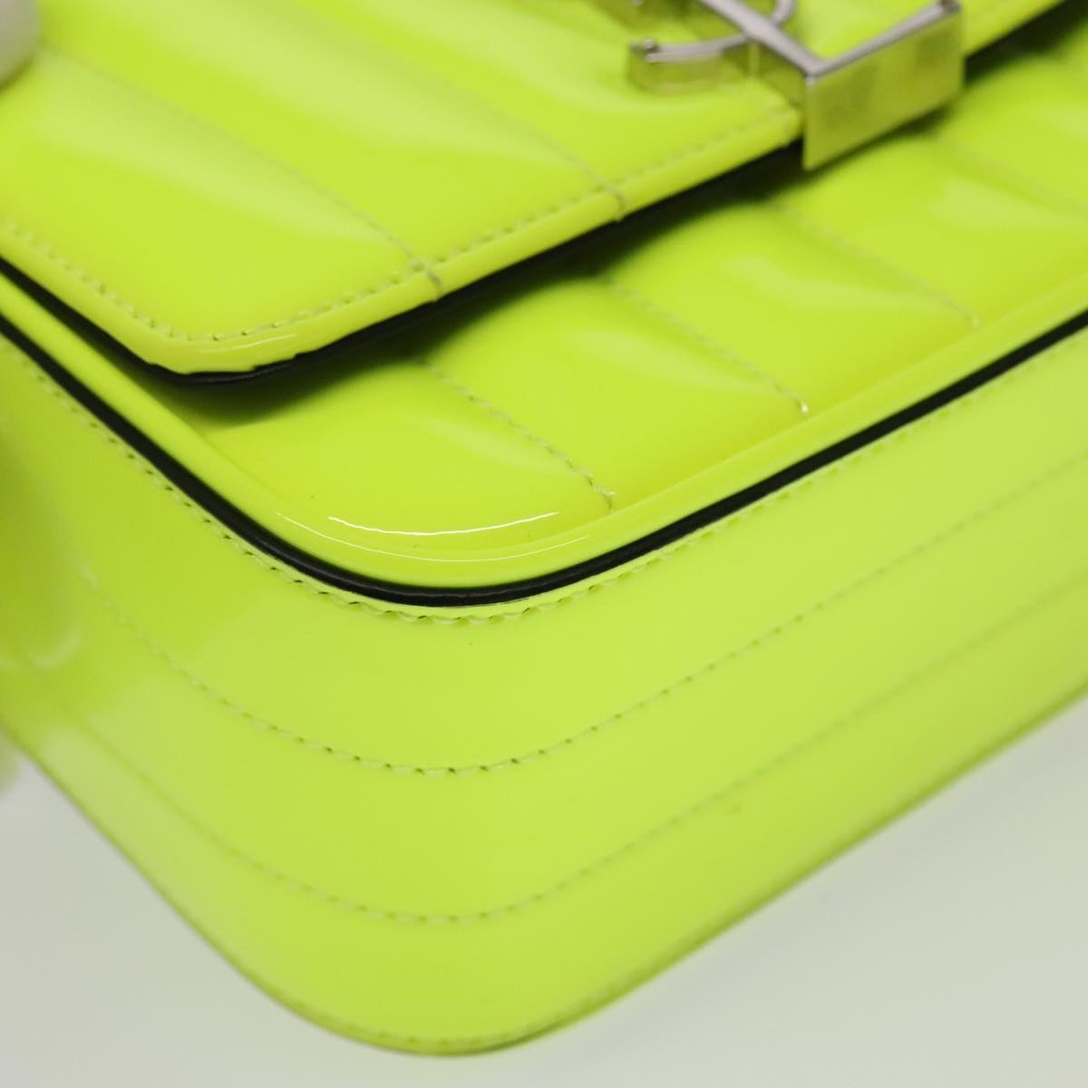 Saint Laurent Vicky Green Patent Leather Bag
