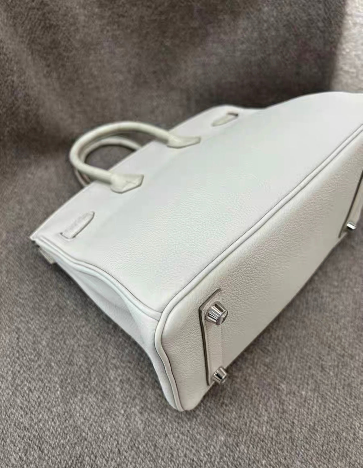 HERMÈS Birkin 25 Touch Beton (8L) Togo Matte Alligator Palladium hardware Stamp B