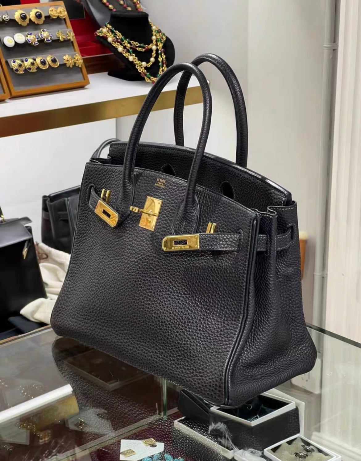 Hermès Birkin 30 Midnight Blue Togo Leather Gold Palladium Hardware