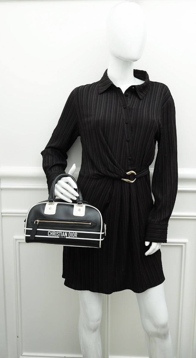 Christian Dior Bicolor Vibe Zip Small Bowling Bag