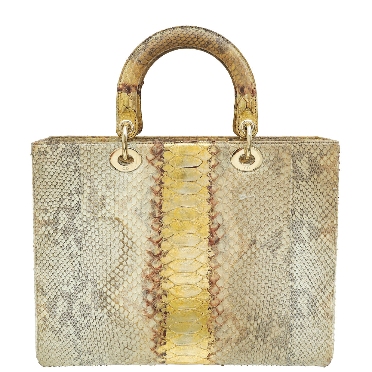 Christian Dior Bicolor Python Lady Dior Large Bag