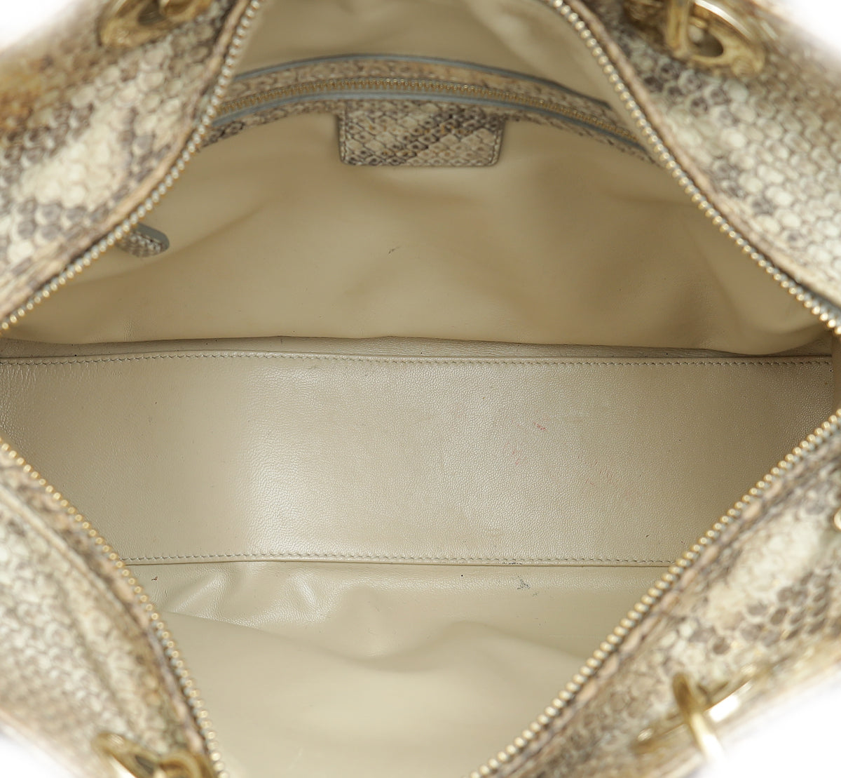 Christian Dior Bicolor Python Lady Dior Large Bag