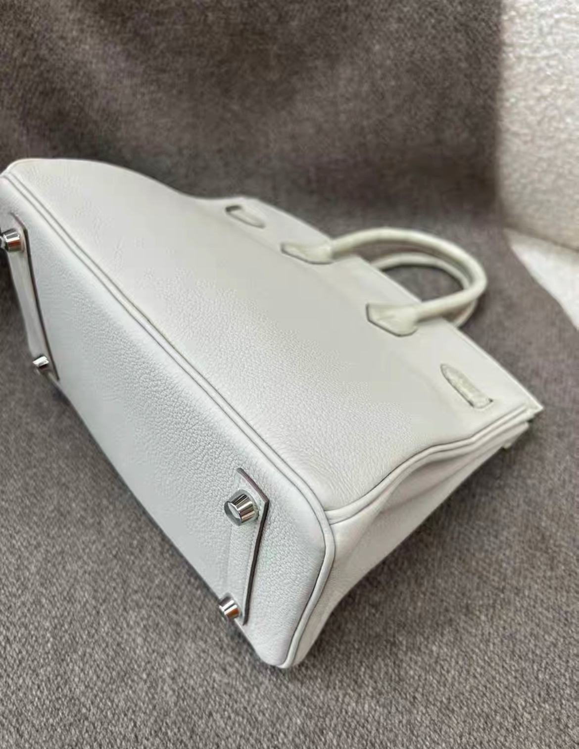 HERMÈS Birkin 25 Touch Beton (8L) Togo Matte Alligator Palladium hardware Stamp B