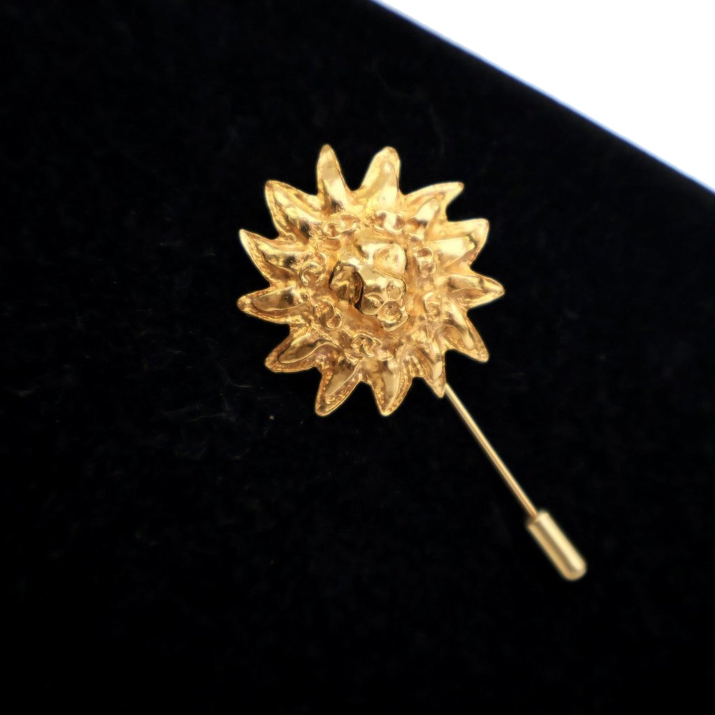 Chanel Gold Plated Lion Head Pin Brooch