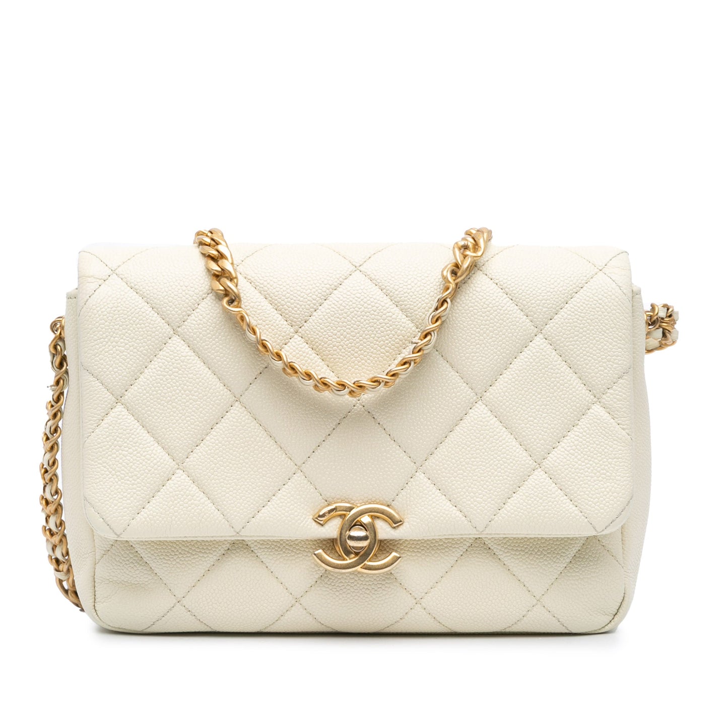 Chanel Small Quilted Caviar Chain Melody Flap