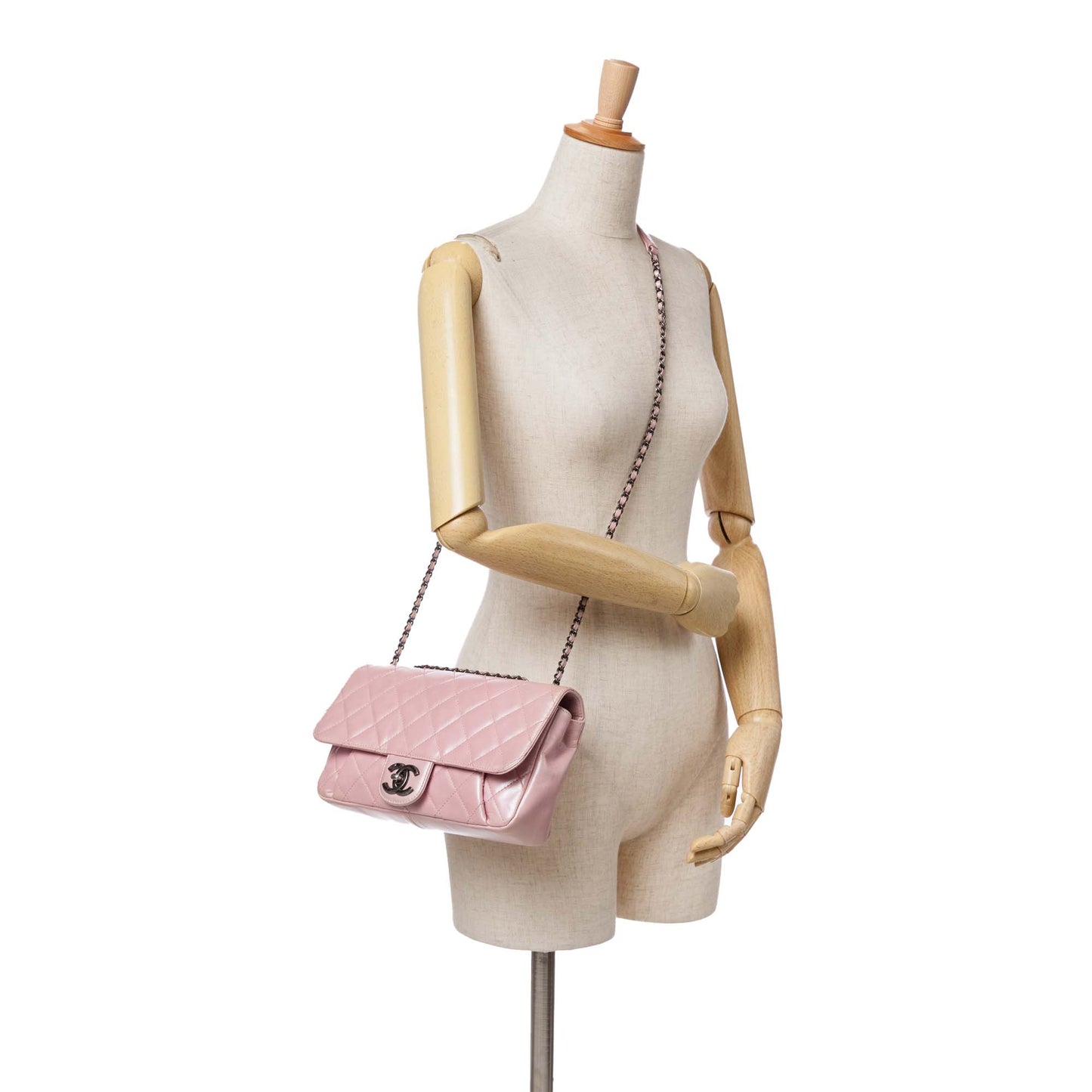 Chanel Medium CC Quilted Metallic Calfskin Coco Pleats Flap