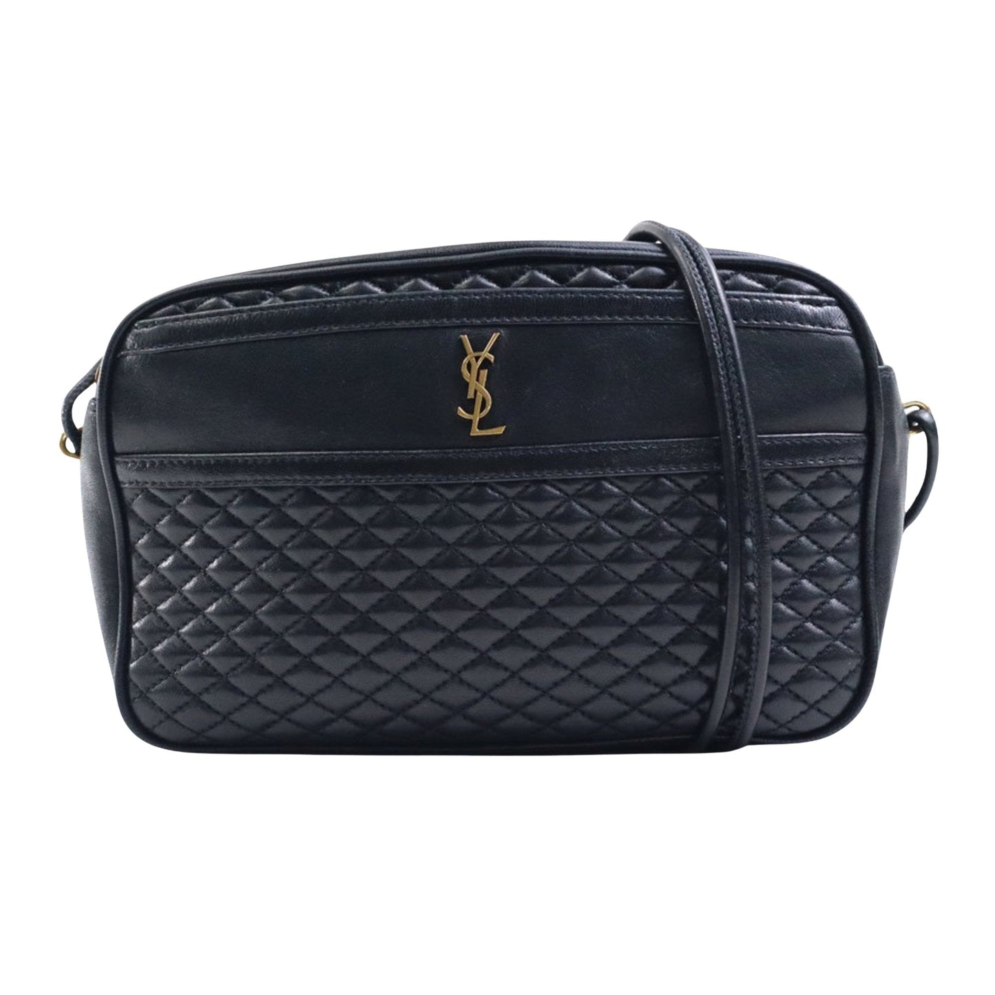 Saint Laurent Victoire Black Leather Bag