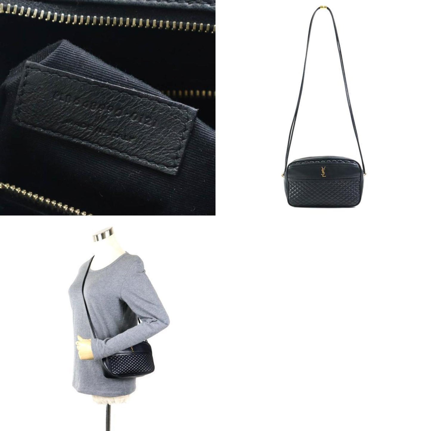 Saint Laurent Victoire Black Leather Bag