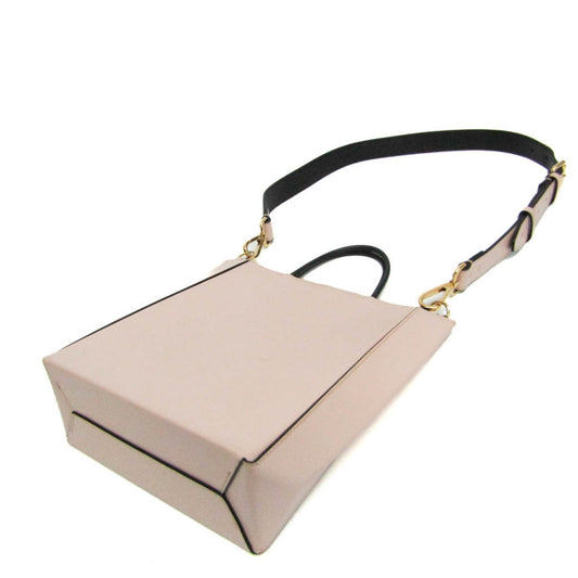 Fendi Logo shopper Beige Leather Bag