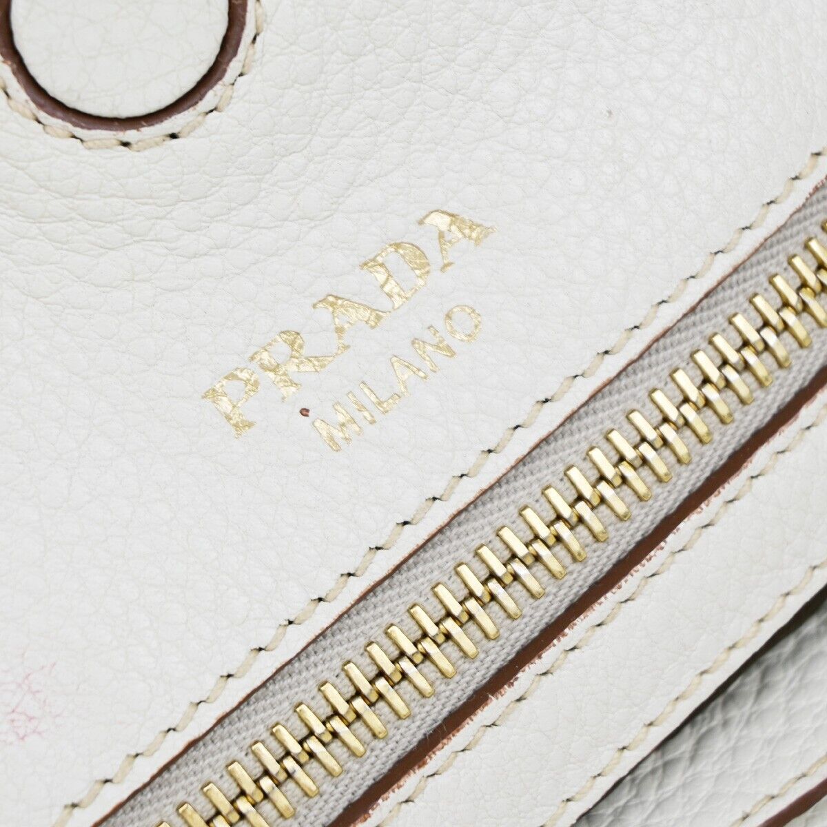 Prada Vitello White Leather Bag