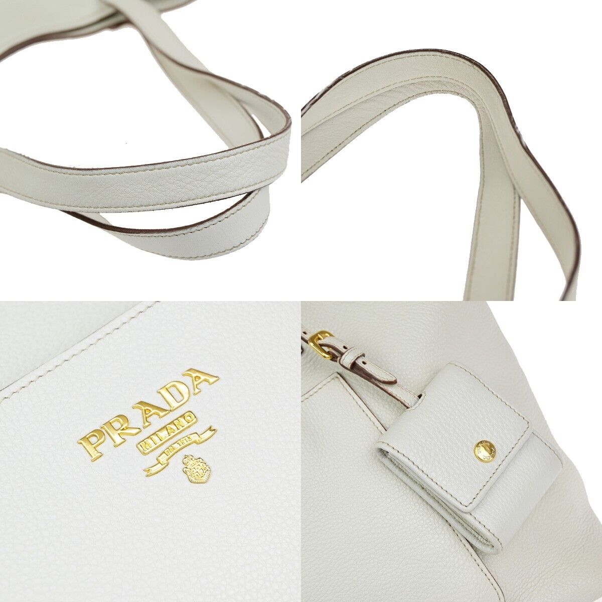Prada Vitello White Leather Bag