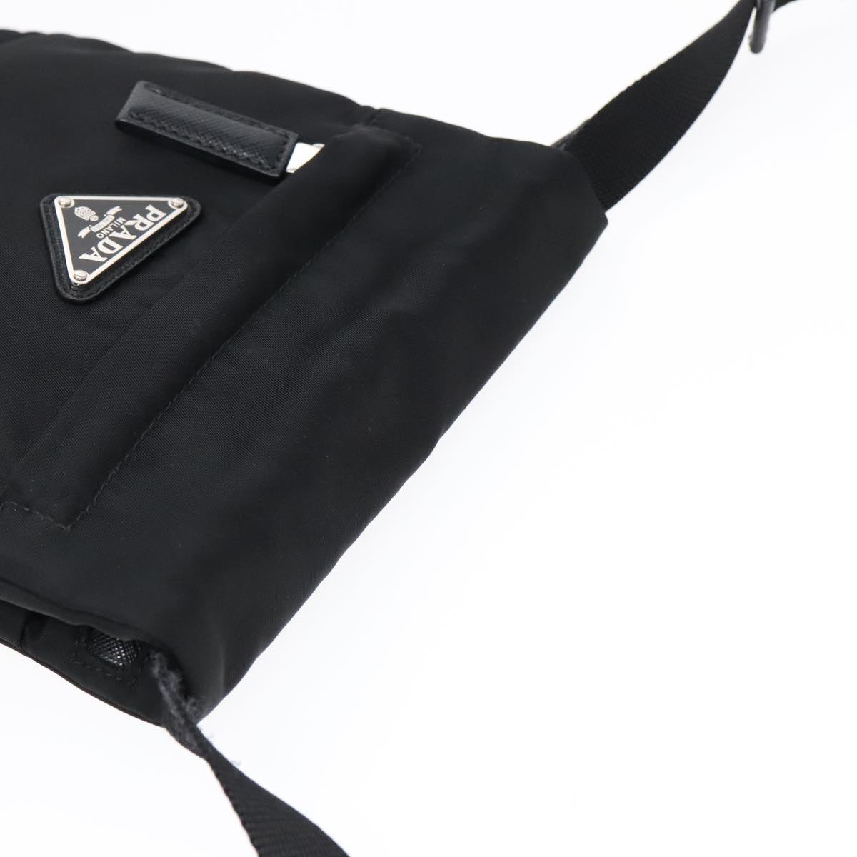 Prada Triangle Logo Black Synthetic Bag