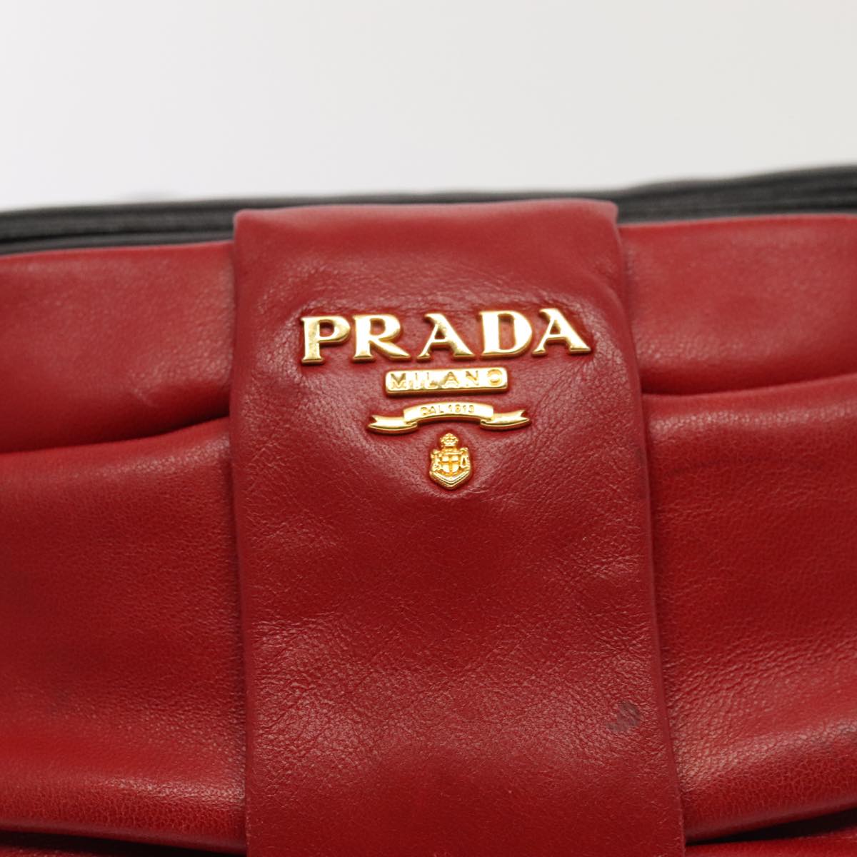 Prada Ribbon Red Leather Bag