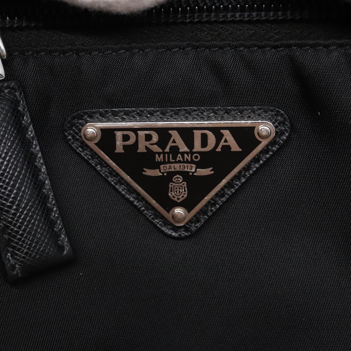 Prada Triangle Logo Black Synthetic Bag