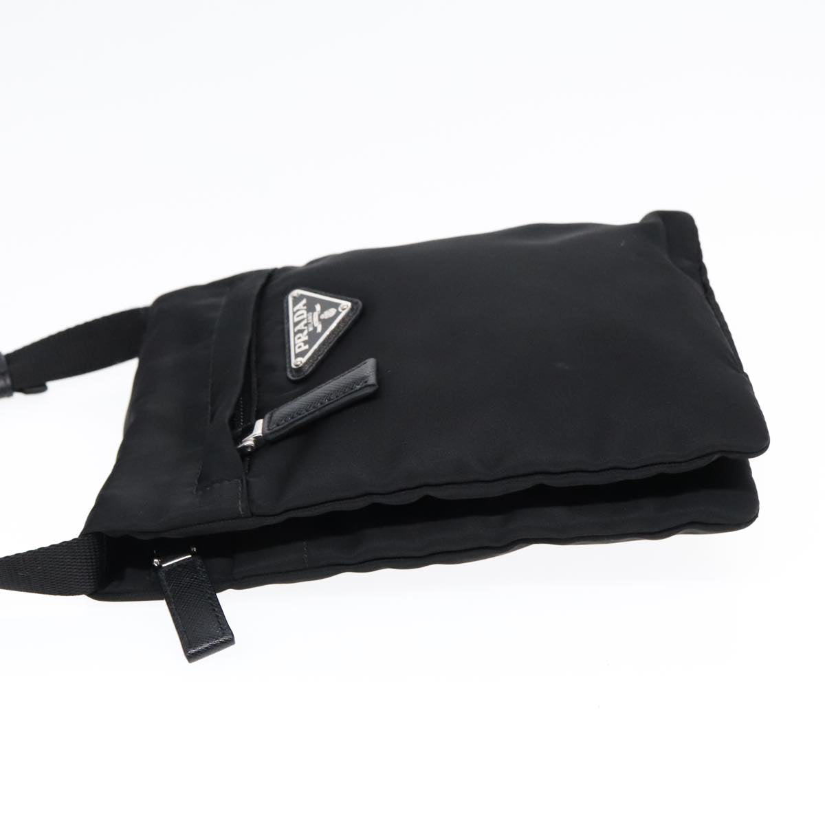 Prada Triangle Logo Black Synthetic Bag