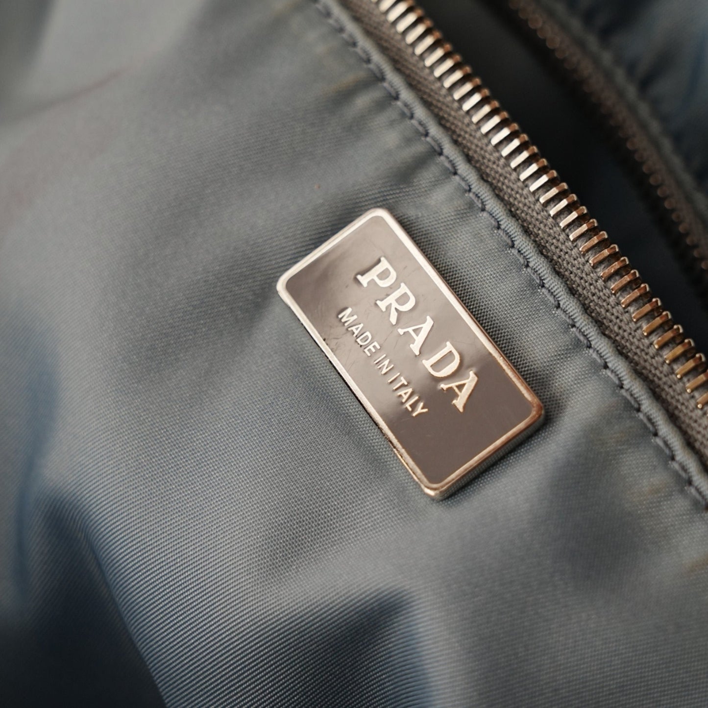 Prada Re-Nylon Black and Blue Riveted Tote Bag - '20s