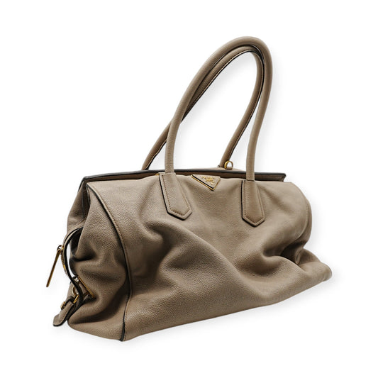 Prada Glace Grey Shopping Bag - '10s