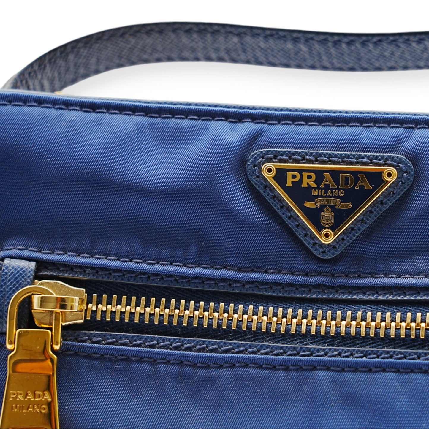 Prada Blue Nylon Shoulder Bag - '10s