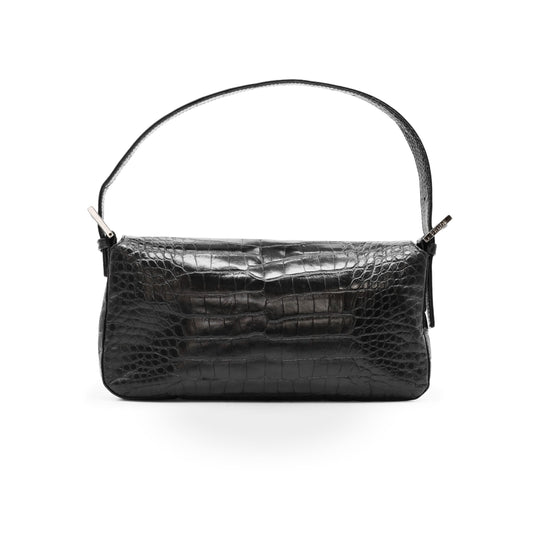 Fendi Fibbia a Doppia F Crocodile Leather Baguette - '90s