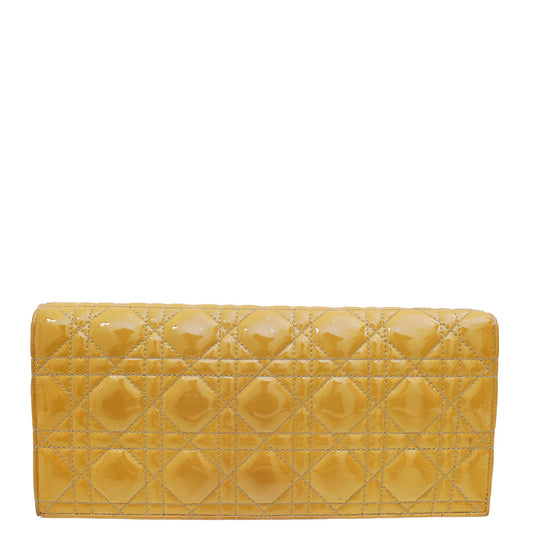 Christian Dior Beige Lady Dior Convertible Chain Clutch Bag