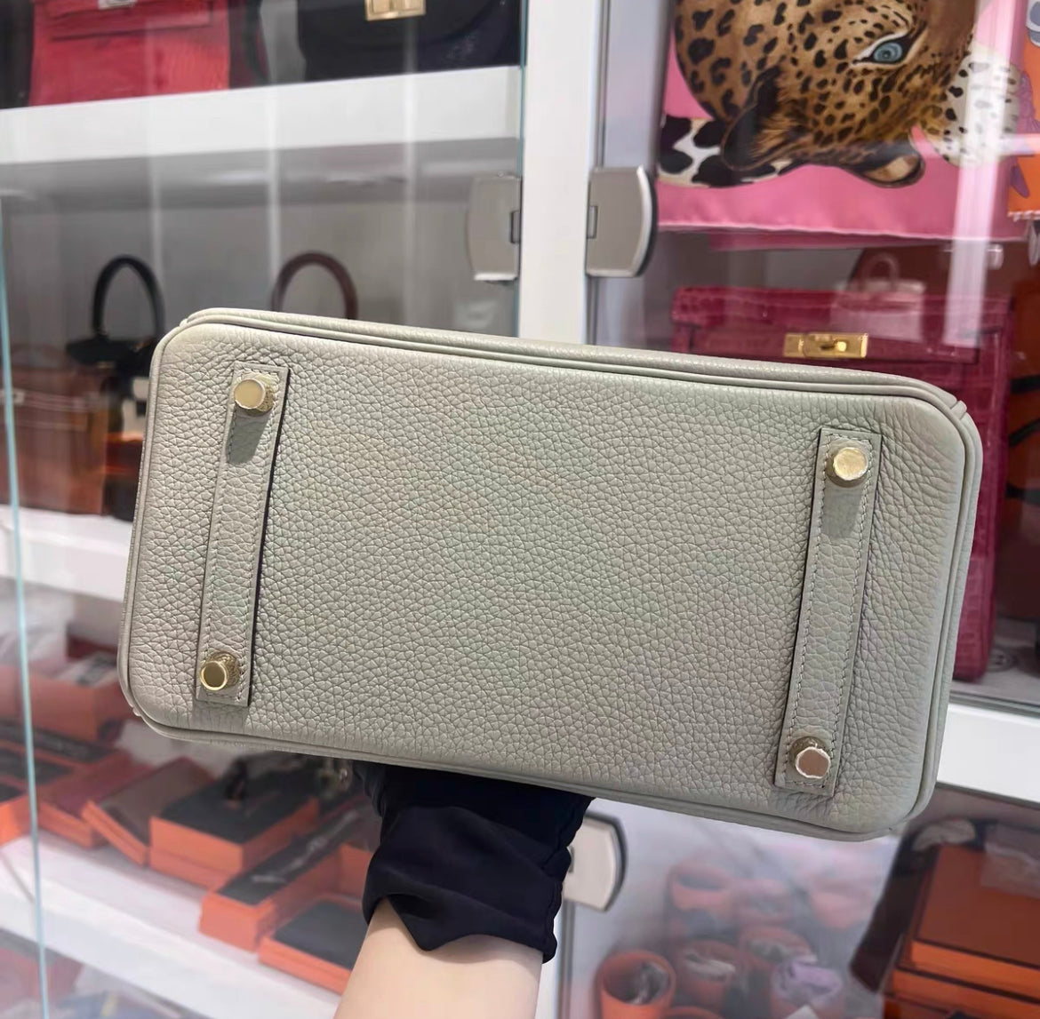 Hermes Birkin 25 Togo leather in Gris Neve - Grey with Gold Hardware