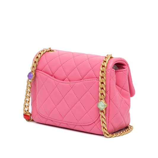 Chanel Mini Square Lambskin Pearl Samba Flap