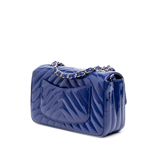 Chanel Mini Rectangular Classic Chevron Patent Single Flap